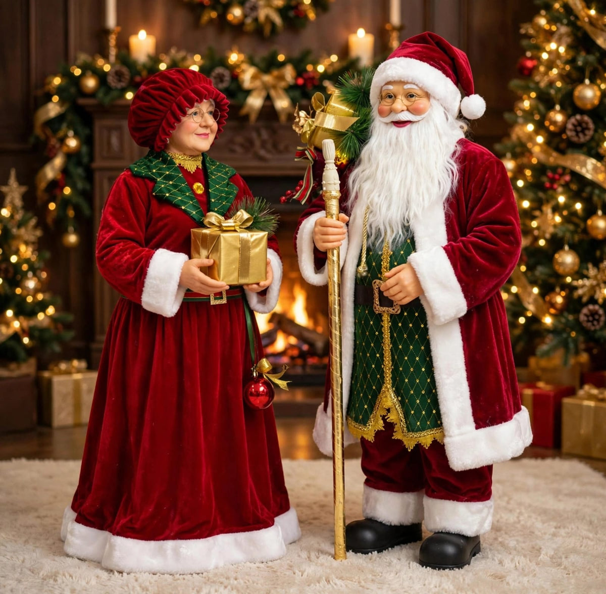 PAREJITA MAMÁ NOELA Y PAPÁ NOEL 90 CM