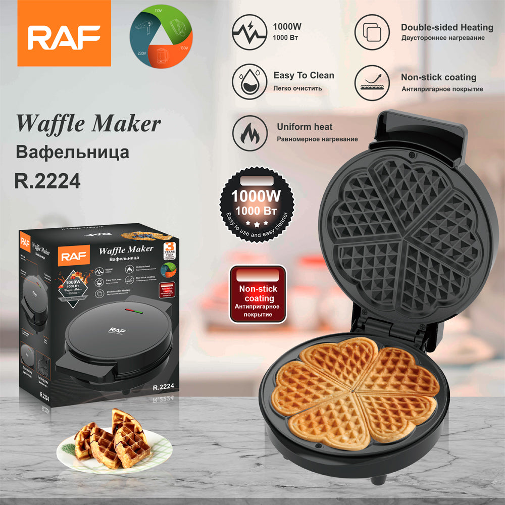 MÁQUINA ELÉCTRICA PARA GOFRES RAF R.22254 – 1000W | ANTIADHERENTE & FÁCIL DE USAR