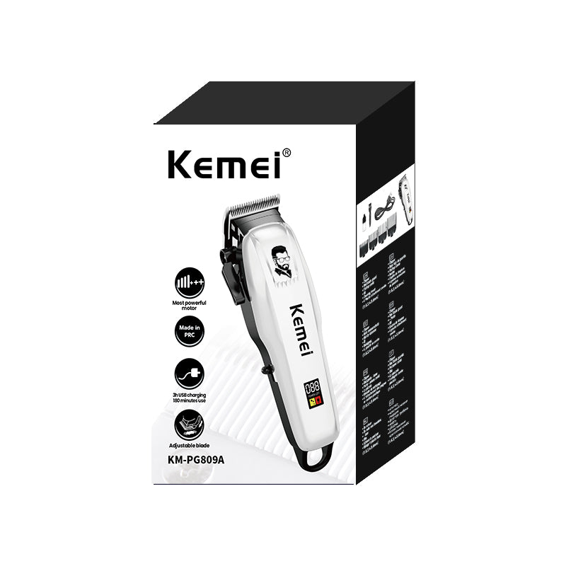 CORTADORA DE PELO PROFESIONAL KEMEI KM-PG809A | RECARGABLE USB – AJUSTABLE
