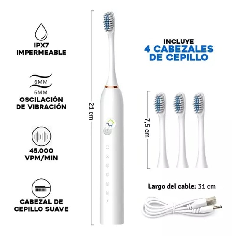 CEPILLO RECARGABLE CON 4 CABEZALES