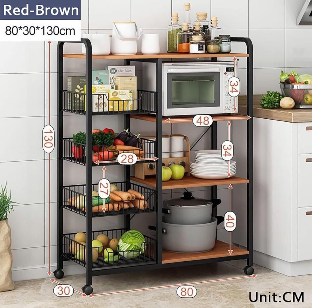 ESTANTE DE COCINA DE 4 NIVELES CON RUEDAS