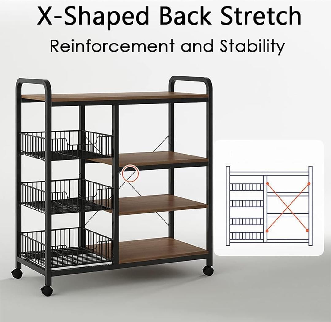 ESTANTE DE COCINA DE 4 NIVELES CON RUEDAS