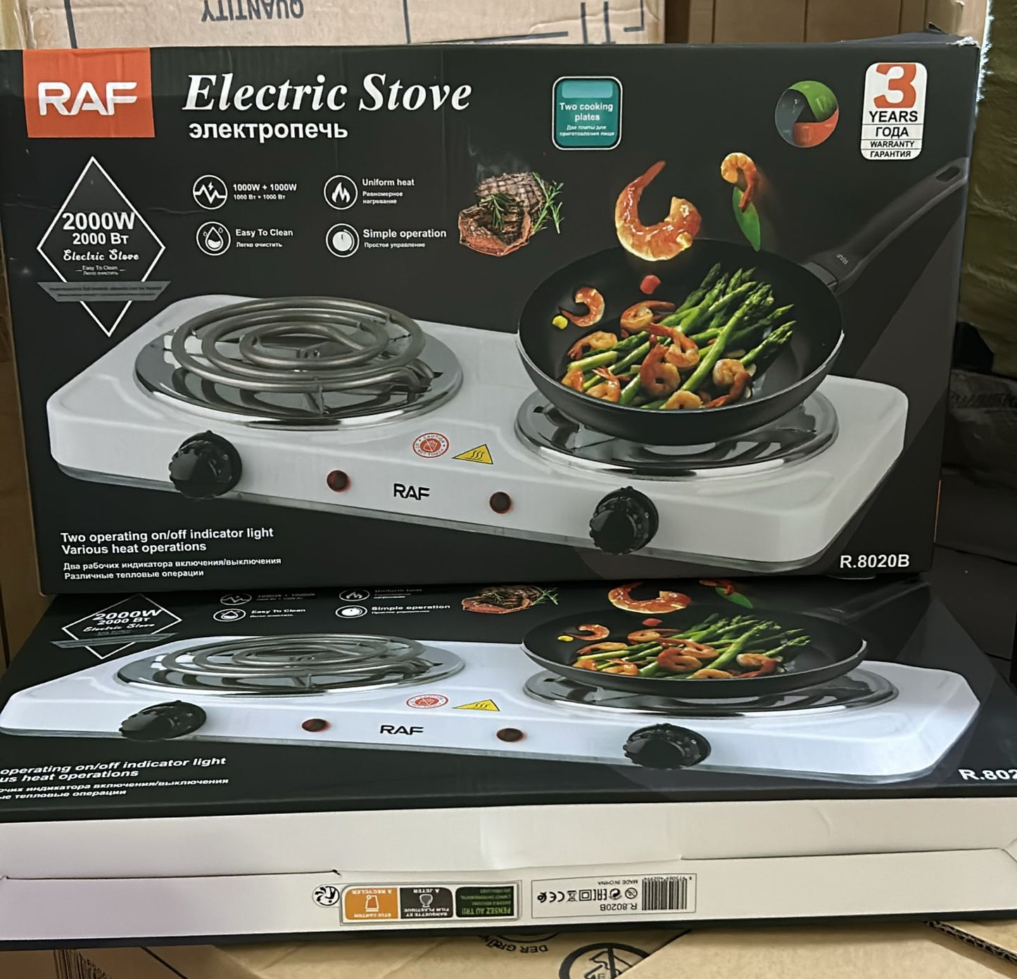 COCINA ELECTRICA RAF 2 HORNILLAS ASPIRAL R.8020B