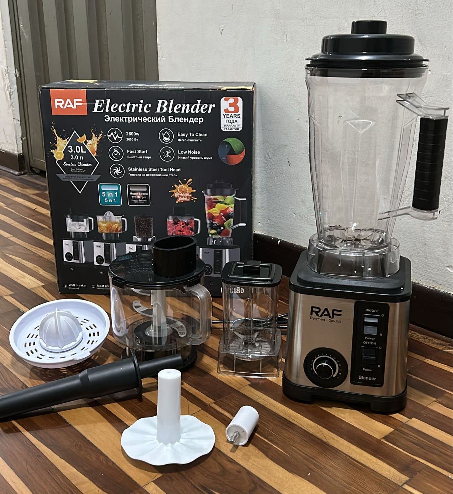LICUADORA RAF ELECTRICA 5 EN 1 3LT 2600W