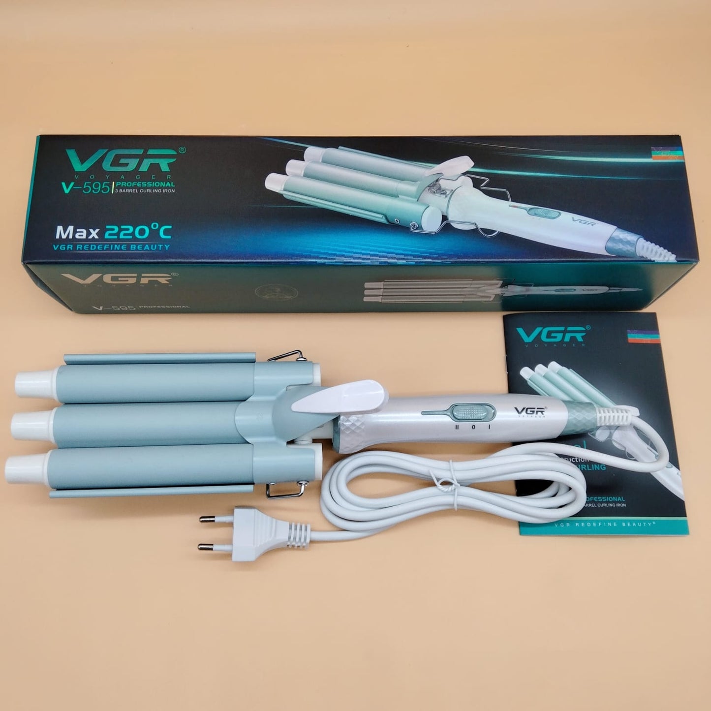 RIZADORA PARA CABELLO DE 3 TUBOS V-595
