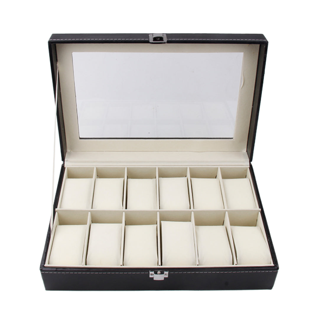 JOYERO PORTA RELOJ DE 12 COMPARTIMENTOS