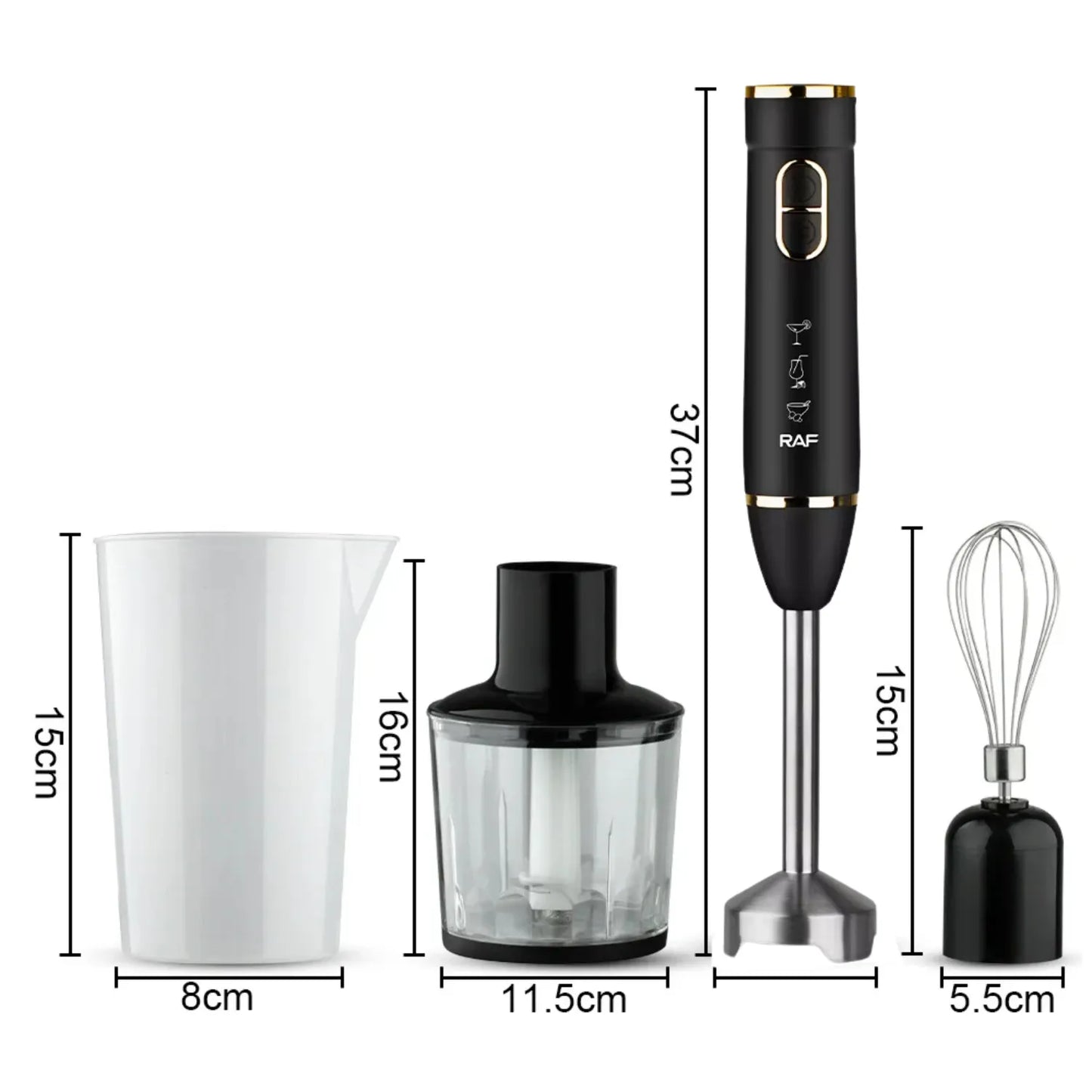 BATIDORA & LICUADORA DE INMERSIÓN RAF 4 EN 1 – R.368W | 800W POTENCIA