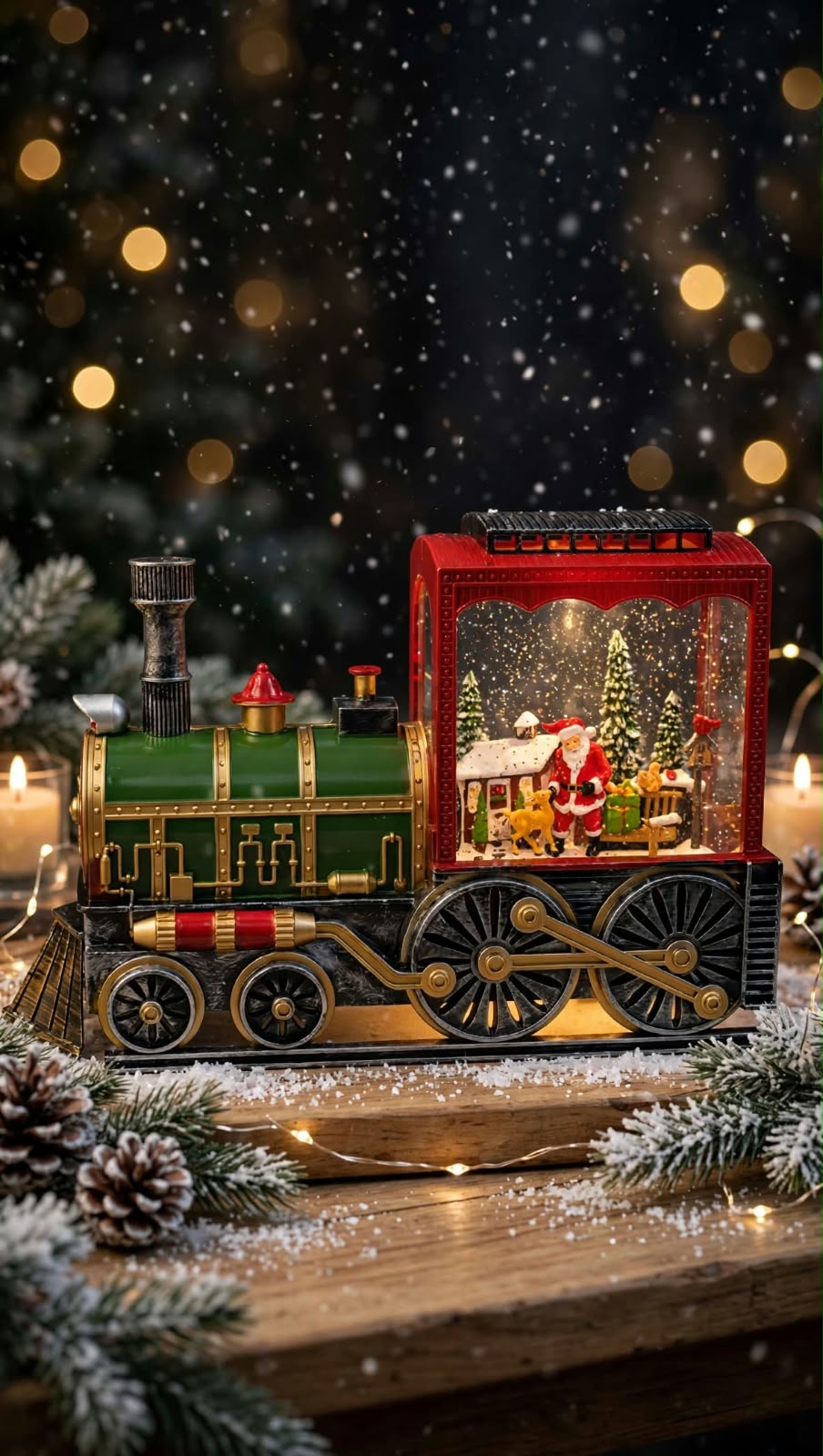 ADORNO NAVIDEÑO EN FORMA DE TREN MUSICAL