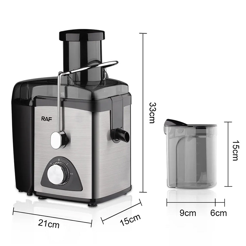 EXTRACTOR RAF 800W 600ml - 2 Velocidades con Cuchillo de Acero