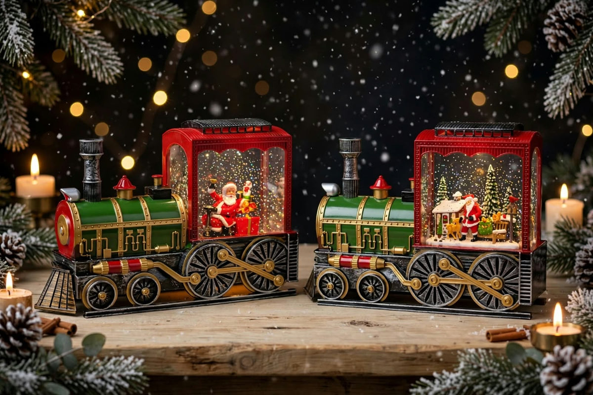 ADORNO NAVIDEÑO EN FORMA DE TREN MUSICAL