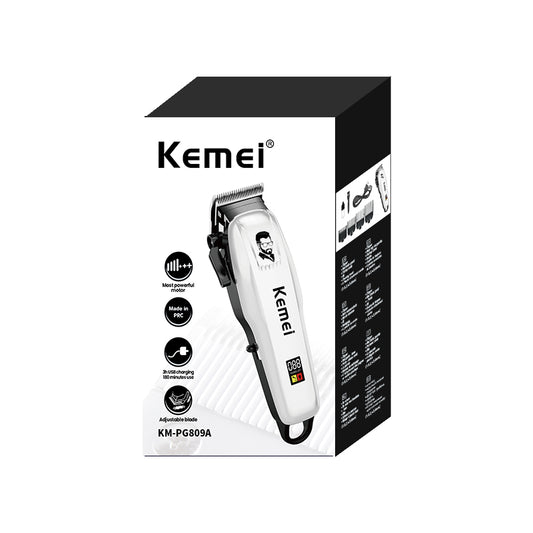 CORTADORA DE PELO PROFESIONAL KEMEI KM-PG809A | RECARGABLE USB – AJUSTABLE