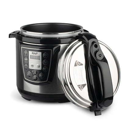 OLLA A PRESIÓN ELÉCTRICA MULTIFUNCIÓN RAF R.177 – 6L | 1000W ACERO INOXIDABLE