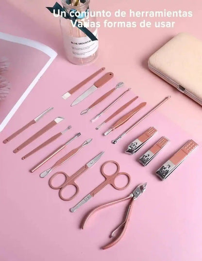 SET DE MANICURE Y PEDICURE DE 18 PIEZAS
