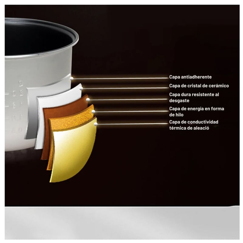 OLLA ARROCERA DIGITAL SILVER 5LT TK-208 900W