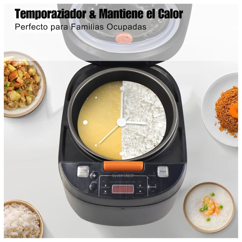 OLLA ARROCERA DIGITAL SILVER 5LT TK-208 900W