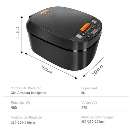 OLLA ARROCERA DIGITAL SILVER 5LT TK-208 900W