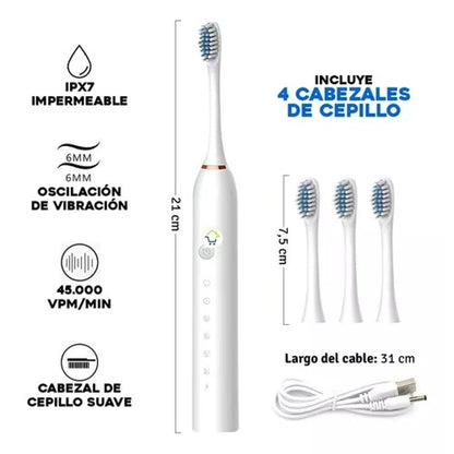 CEPILLO RECARGABLE CON 4 CABEZALES