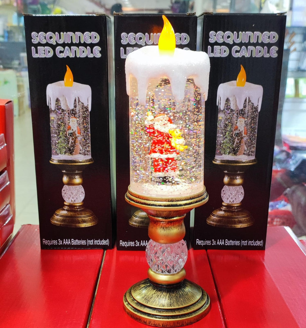 CANDELABRO NAVIDEÑO EN FORMA DE VELA