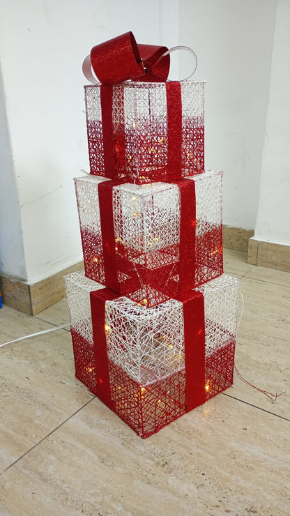 CAJA DE REGALOS NAVIDEÑOS X 3 PCS