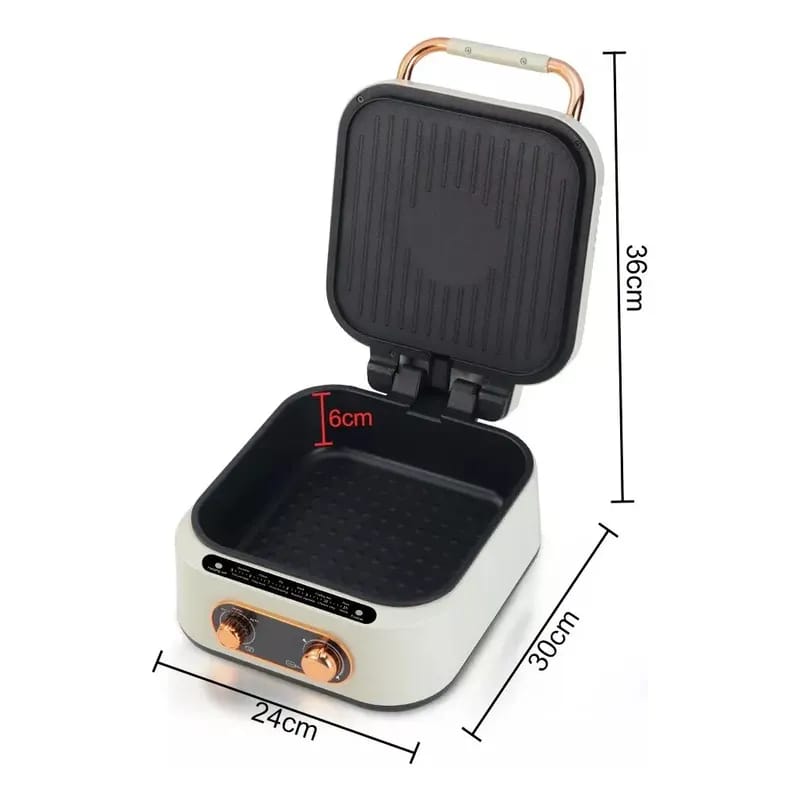 OLLA ,SARTEN Y PARRILLA ELECTRICA 3 EN 1 RAF R.5409 DE 1800W