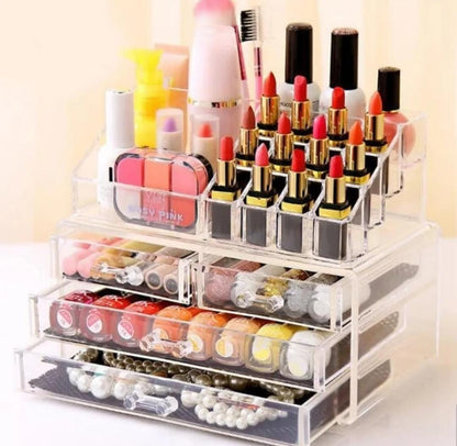 JOYERO COSMETIQUERO ACRILICO DE  4 , CAJONES
