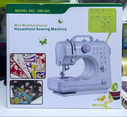 MAQUINA DE COSER COM MESA DE 12 PUNTADAS MULTIFUNCIONAL SM 505