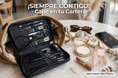 SET DE MANICURE Y PEDICURE DE 18 PIEZAS CON ESTUCHE