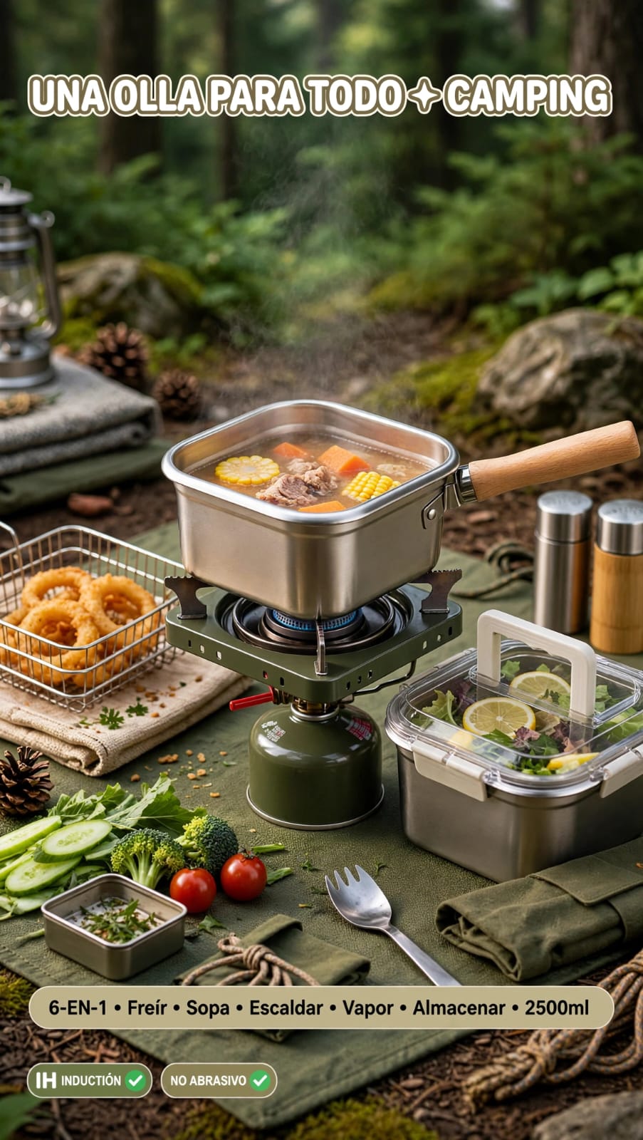 Olla freidora para camping