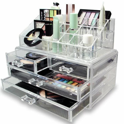 JOYERO COSMETIQUERO ACRILICO DE  4 , CAJONES