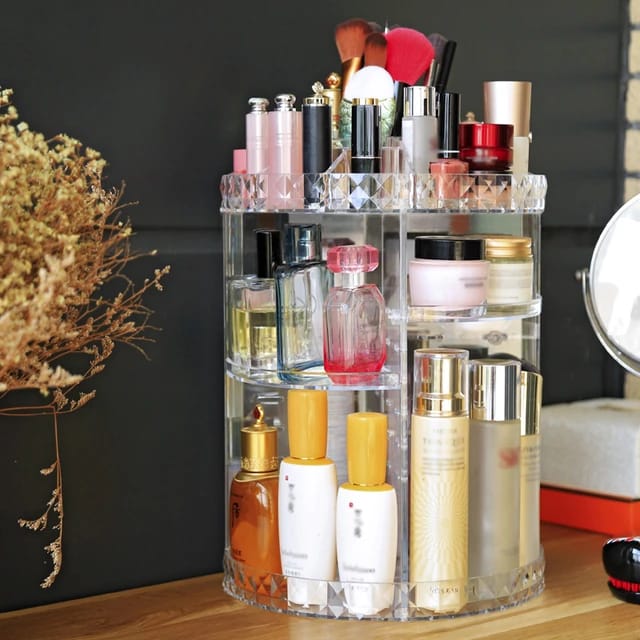 ORGANIZADOR DE COSMÉTICOS 360 ACRÍLICO GIRATORIO